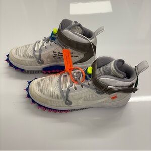 Off-White x Nike Air Force 1 Mid White Spiked Sole Men’s Size 10 Rare Collab